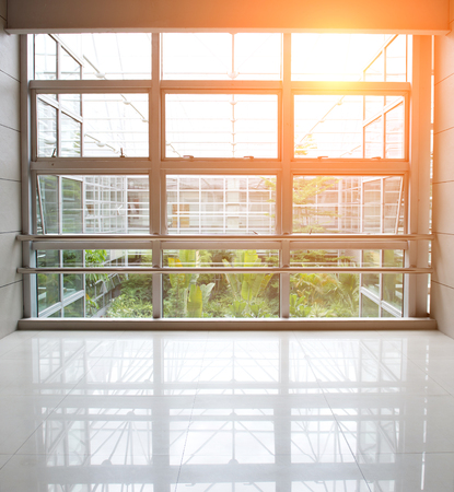 office interior with glass wallのeditorial素材