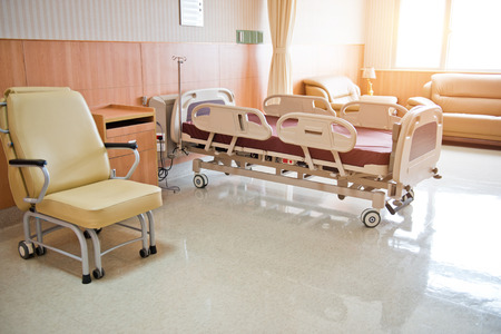 Clean empty bed in a hospital wardのeditorial素材