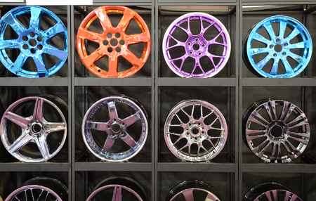 Group of aluminium alloy rims, Car rims.の写真素材