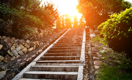 Natural stone stairs in the open air.の写真素材