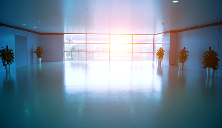 modern interior with big panoramic window.のeditorial素材