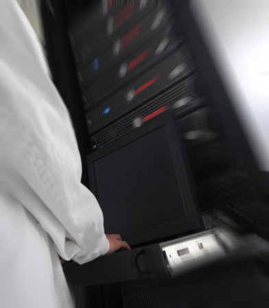 IT engineer working in data center.