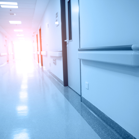 long corridor in the hospital.のeditorial素材