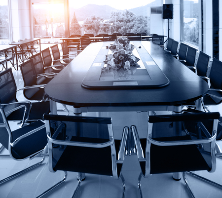 Conference table and chairs in meeting roomのeditorial素材