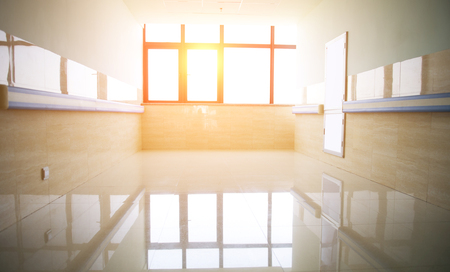 empty corridor in the modern hospital building.のeditorial素材