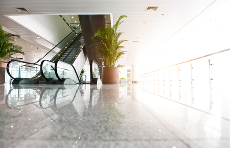 glass corridor in office centreのeditorial素材