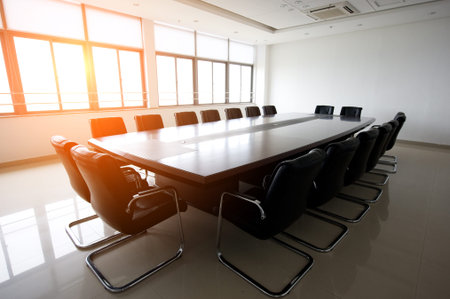 Empty business conference room interior.