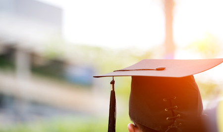 back of graduate on graduation dayの写真素材