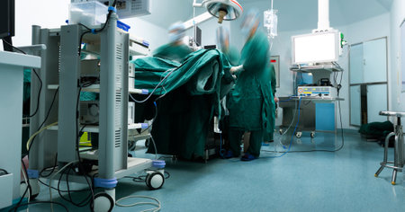 Surgeons are operating in hospitalの写真素材