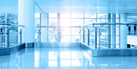 Empty corridor in the modern office buildingの写真素材