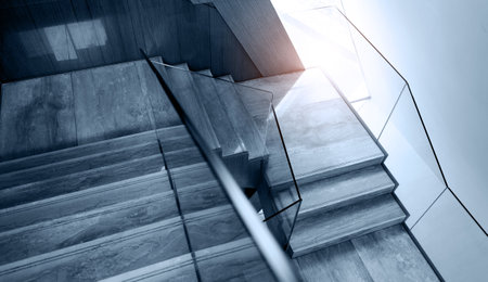 Luxury room with marble stairsの写真素材