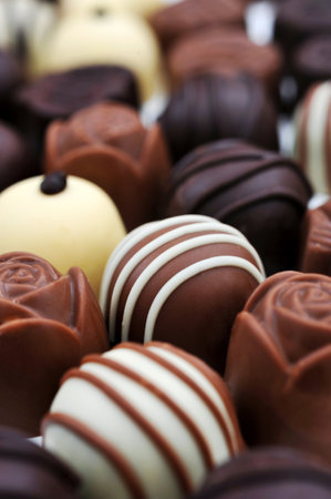 Assortment of fine chocolate candiesの写真素材
