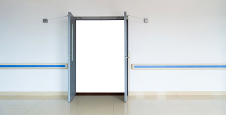 Open door in a hospitalの写真素材