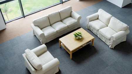 Top view of modern living room