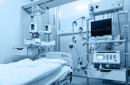 Hospital bed waiting the next patientの写真素材