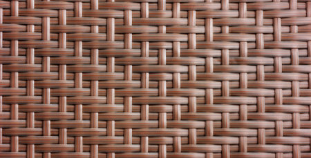 Brown chair with basket weave pattern
