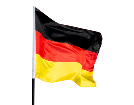 German flag waving against white backgroundの写真素材