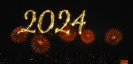 2024 new year fireworks showの写真素材