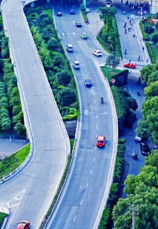Aerial view of the Stack Interchange の写真素材