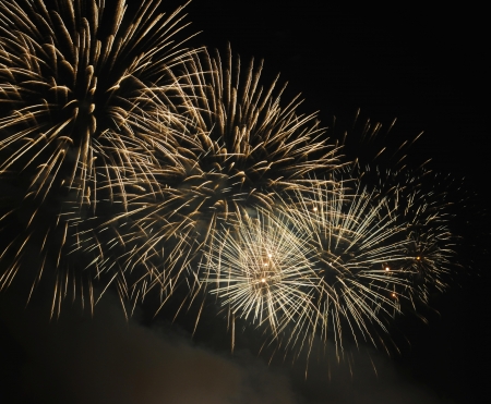 Colorful fireworks of various colors over night sky の写真素材