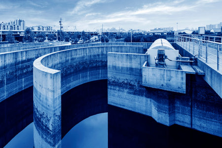 Modern urban wastewater treatment plant.の写真素材