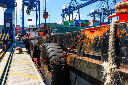 sea port and cranes
