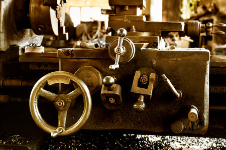 Details of a machine, old and used.