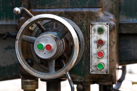 Details of a machine, old and used.