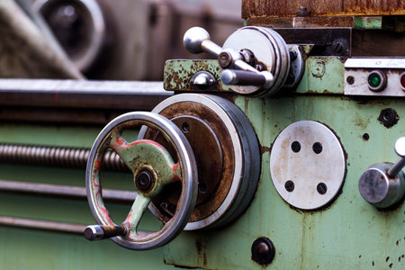 Details of a machine, old and used.