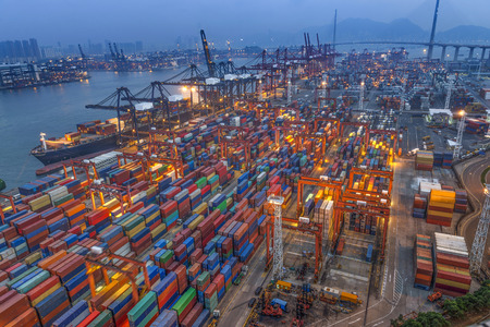 industrial port with containers industrial port with containers