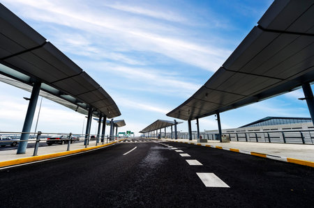 the scene of airport building in shanghai china