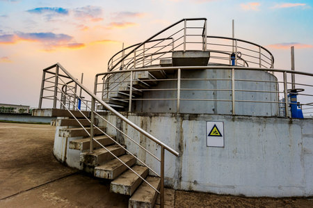 Modern urban wastewater treatment plant.