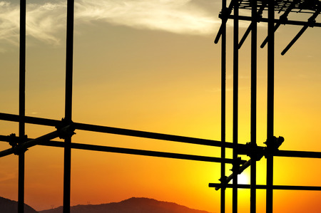 construction site in sunsetの写真素材