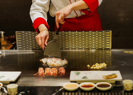 Teppanyaki cuisine sauteed seafood deliciousの写真素材