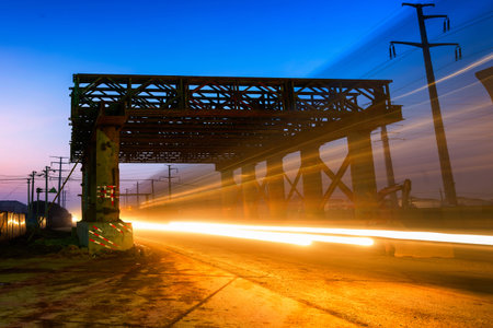 construction site in the nightの写真素材