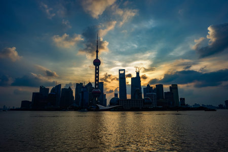 Beautiful Shanghai Pudong skyline