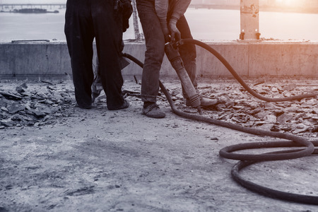 construction worker on construction siteの写真素材