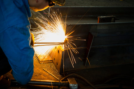 metal sawing close up