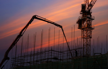 construction worker on construction site    の写真素材
