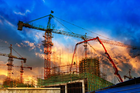 construction worker on construction site の写真素材
