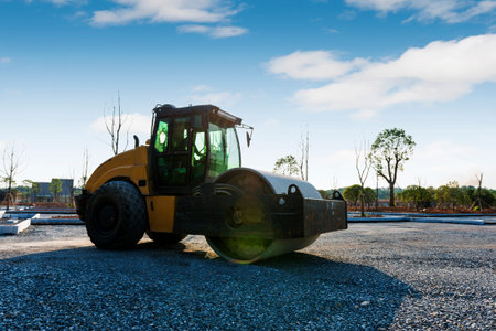 Roller - road paving machine