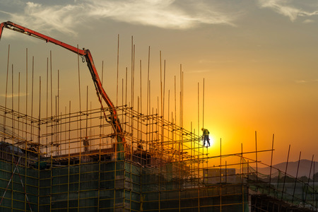 construction worker on construction siteの写真素材