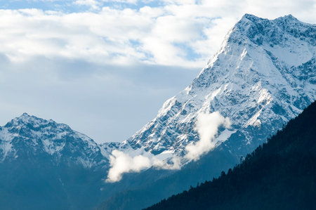 Mountains with snow in winter,China
