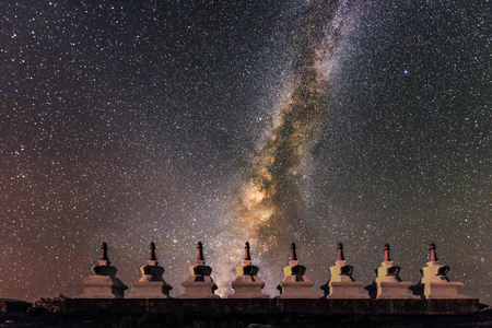 night sky sceneryの写真素材