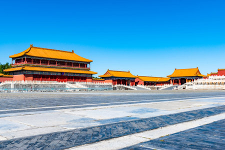 ancient royal palaces of the Forbidden City in Beijing,Chinaのeditorial素材