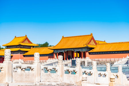 ancient royal palaces of the Forbidden City in Beijing,Chinaのeditorial素材