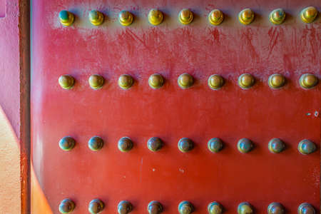 Red gates and historic buildings, Beijing,の写真素材