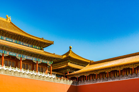 Beijing, China-September 22, 2018: ancient royal palaces of the Forbidden City ,the Forbidden City is the largest palace complex in the world. Located in the heart of Beijing, Chinaのeditorial素材