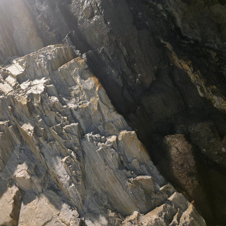 Rock formation in the mountains of the Crimean peninsula, Ukraine. View from above.の写真素材