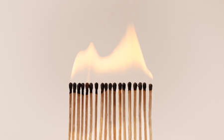 Burning Matches Arrangement Still life On Backgroundの写真素材